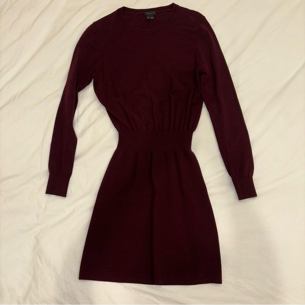 Theory Burgundy Sweater Dress
